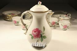Meissen Coffee Service Red Rose Wildrose 6 persons 23 pieces