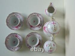 Meissen coffee service moccasin service rich old Indian purple painting 4 people