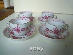 Meissen coffee service moccasin service rich old Indian purple painting 4 people