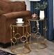 Metal Round Side Table Small Gold Furniture Nest Set 2 Vintage Lounge Coffee End