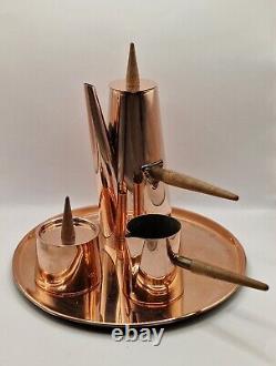 Mid Century Copper Chocolate Coffee Pot Set Sugar Jug Vintage Copral Portugal