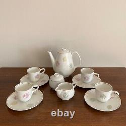 Midcentury R Loewy Rosenthal Porcelain DEMITASSE SET Form E Leaf Pattern MODELL