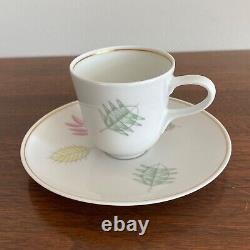 Midcentury R Loewy Rosenthal Porcelain DEMITASSE SET Form E Leaf Pattern MODELL