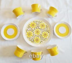 Mikasa Duplex Ben Seibel Yellow White Cup Saucer Set Serving for 6 (+) 3 Plates