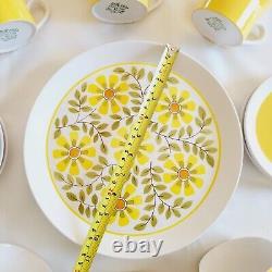 Mikasa Duplex Ben Seibel Yellow White Cup Saucer Set Serving for 6 (+) 3 Plates