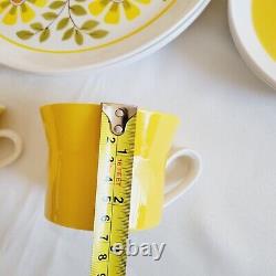 Mikasa Duplex Ben Seibel Yellow White Cup Saucer Set Serving for 6 (+) 3 Plates