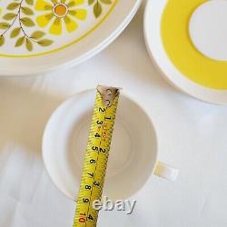 Mikasa Duplex Ben Seibel Yellow White Cup Saucer Set Serving for 6 (+) 3 Plates