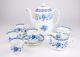 Minton Hardwicke Hall Blue And White Coffee Pot Demitasse Cup Saucer Fine China
