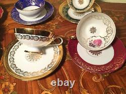Mixed 6 Cups and Saucers Vintage German Gloria Coffee Porcelain Set