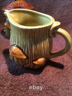 Mushroom Coffee/Tea Pot/Creamer/Sugar Set with Four Mugs VTG