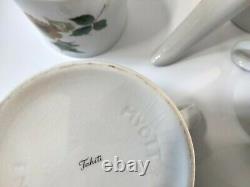 Myott Tahiti Flower Leaf Pattern Set Coffee Pot 6 x Mugs Milk & Sugar Bowl Rare