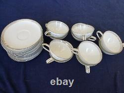 NORITAKE SILVER KEY #5941 set of 10 Coffee Tea Cup 4x2.25 & Saucer 6'