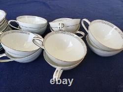 NORITAKE SILVER KEY #5941 set of 10 Coffee Tea Cup 4x2.25 & Saucer 6'