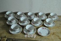 Noritake M Morimura Japan Fine Bone China Floral Pattern Lot 11 Cups & Saucers