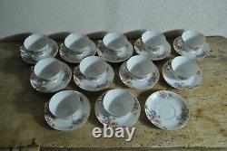 Noritake M Morimura Japan Fine Bone China Floral Pattern Lot 11 Cups & Saucers