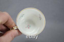 Old Paris Hand Painted Pink Roses & Gold Demitasse Cup & Saucer C. 1880-1890