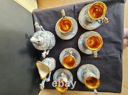 Original vintage rare coffee set for 6 persons. From the brand Capodimonte