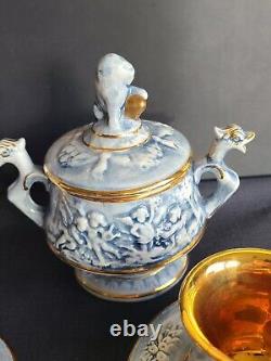 Original vintage rare coffee set for 6 persons. From the brand Capodimonte