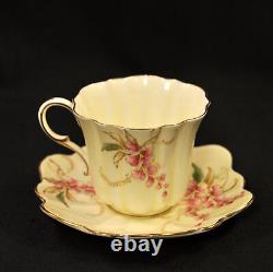 Paragon Cup & Saucer Double Warrant Hand Painted Wistaria Pink withGold 1938-1952
