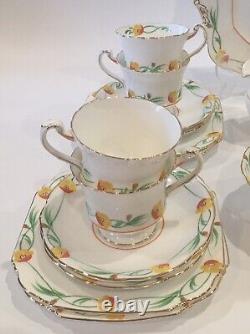 Paragon F1489 Art Deco 27 piece Tea Set Cups Saucers Sides Milk Sugar Sandwich