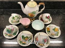 Paragon coffee set Harry Wheatcroft World famous roses vintage tea