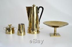 Parzinger Dorlyn Vtg Mid Century Modern Brass Coffee Tea Pot Pitcher Service Set