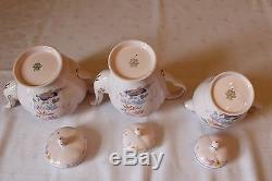 Pink TUSCAN Vintage China Rare Tea Set TEAPOT COFFEE POT HOT WATER JUG Oriental