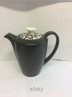 Poole Pottery Mid Century Twintone Black Pebble Coffee Set Robert Jefferson