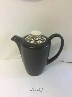 Poole Pottery Mid Century Twintone Black Pebble Coffee Set Robert Jefferson