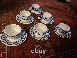 Porcelain Sargadelos set of 6 Coffee cups Vintage