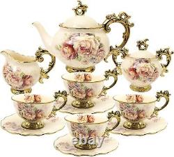 Porcelain Tea Set Special Gift Floral Vintage China Classic Coffee Set Pb-free
