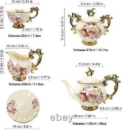 Porcelain Tea Set Special Gift Floral Vintage China Classic Coffee Set Pb-free