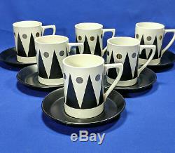 Portmeirion GOLD DIAMOND 15 Piece Cylinder Coffee Set UNUSED Rare Vintage 1960s