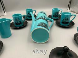 Portmeirion Vintage Sailing Ships Blue 15 piece Coffee Set