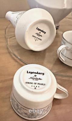 RARE Noritake LEGENDARY'String of Pearls' Coffee Set TRIO -No. 3480 -Vintage