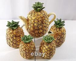 RARE VTG 5 Piece 1985 Otagiri Japan Hand Crafted Pineapple Coffee Tea Set