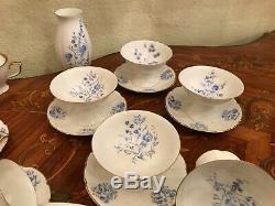 RARE Vintage Jiesia Handpainted Porcelain 6 Cup 6 Saucer Coffee Set