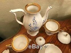 RARE Vintage Jiesia Handpainted Porcelain 6 Cup 6 Saucer Coffee Set