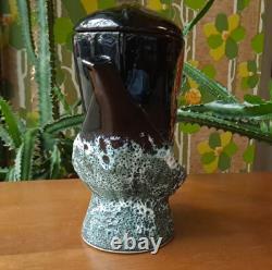 RARE Vtg MCM Vallauris Pottery Paris Brutalist Fat Lava Volcano Black Coffee Set