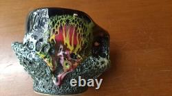 RARE Vtg MCM Vallauris Pottery Paris Brutalist Fat Lava Volcano Black Coffee Set