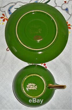 RICHARD GINORI Green and Gold Vintage Coffee Set