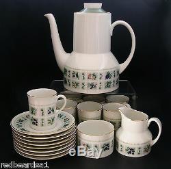 ROYAL DOULTON TAPESTRY COFFEE SET for 8 Vintage English China Retro c1960s