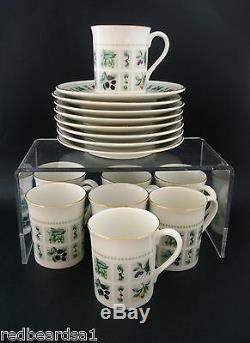 ROYAL DOULTON TAPESTRY COFFEE SET for 8 Vintage English China Retro c1960s