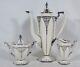 Rare! Antique Lenox China Belleek Silver Overlay Coffee Pot Cream & Sugar Set