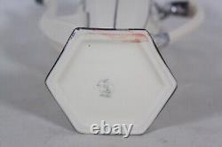 Rare! Antique Lenox China Belleek Silver Overlay Coffee Pot Cream & Sugar Set