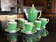 Rare Copeland Spode Ryde Green Coffee Set Vintage