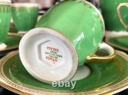 Rare Copeland Spode Ryde Green Coffee Set Vintage