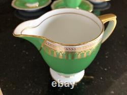 Rare Copeland Spode Ryde Green Coffee Set Vintage