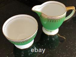 Rare Copeland Spode Ryde Green Coffee Set Vintage