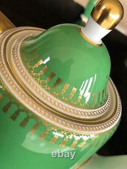 Rare Copeland Spode Ryde Green Coffee Set Vintage